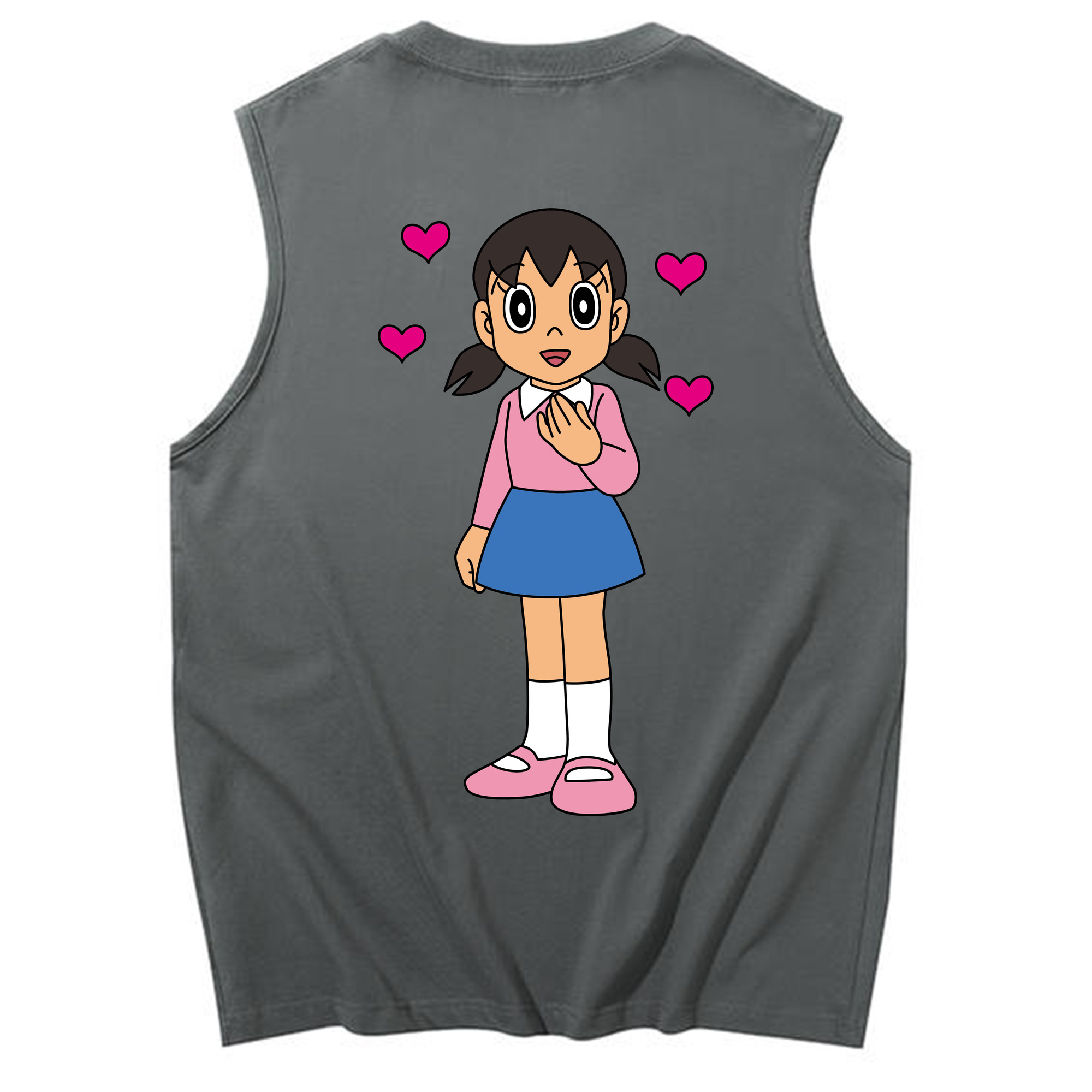 （画像用） ドラえもん みなもと しずか Doraemon Shizuka Minamoto コットン100％タンクトップ（背面プリント）